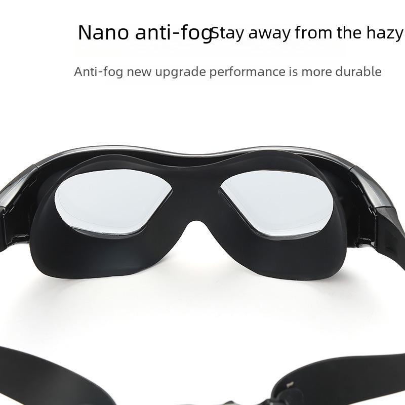 High-Definition Anti-Fog Swimming Goggles for Adults - Large Frame, Flat Lens