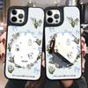 Lustrzane etui na telefon dla iPhone 15 11 13 14 dla 15 16 Pro Max 12 13 16 Pro Chmura Kwiat i Zwierzę Słodki Styl Etui na Telefon