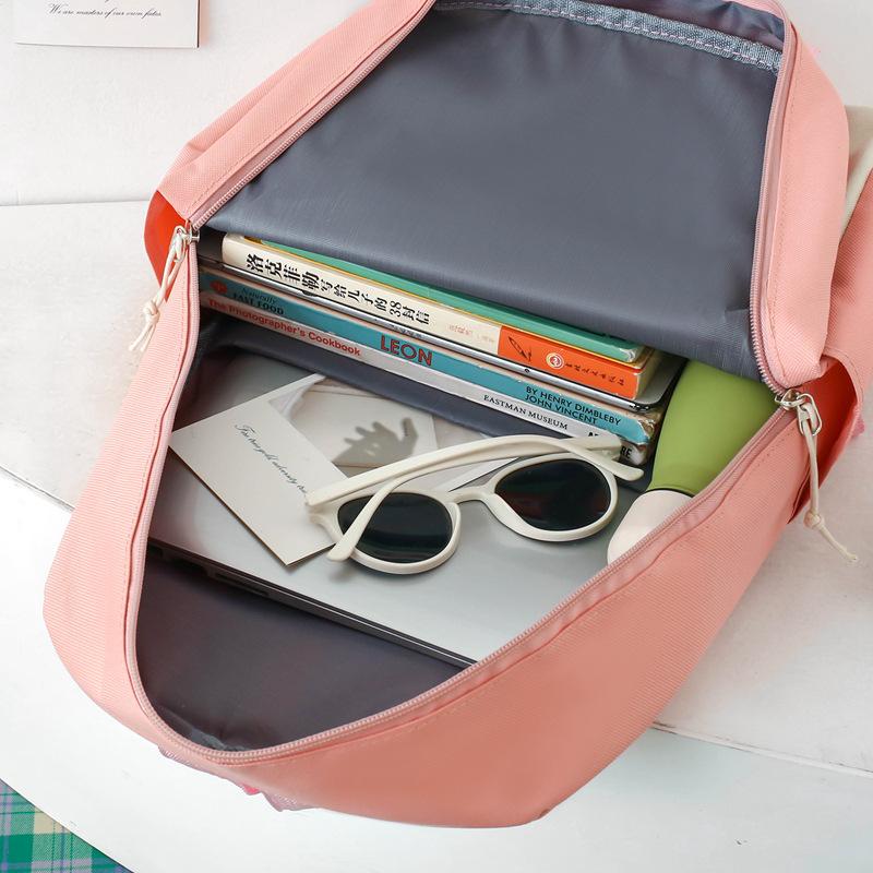 New Elementary School Student Schoolbag for Girls with Lightweight Large Capacity Junior High School Student Campus Backpack Four Piece Set