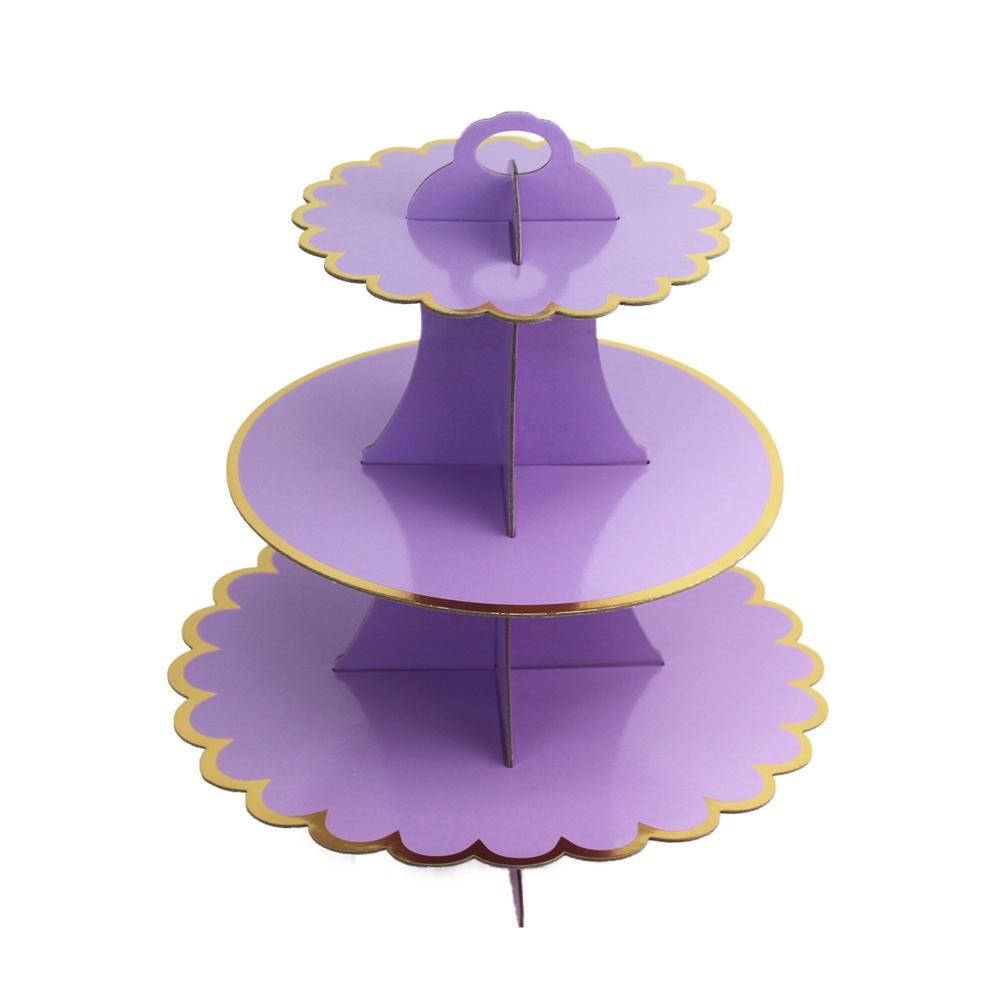 Cake Stand Afternoon Tea Wedding Plate Party Tableware 3-Layer Disposable Cake Stand Tower Suitable for Birthday Party