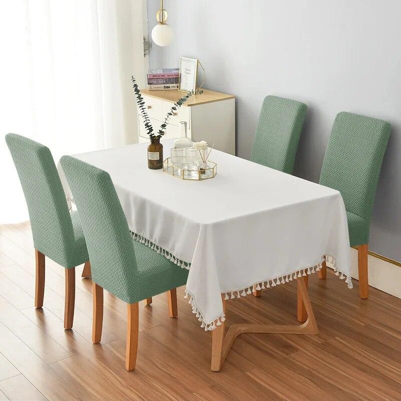 Dining Chair Cover Jacquard Spandex Slipcover Protector Case Stretch for Kitchen Chair Seat Hotel Banquet Elastic