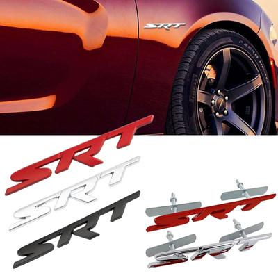 3D Metal Car Front Grille Emblem for SRT Logo Durango Ram 1500 Charger Viper Challenger Caliber Body Trunk Badge Stickers