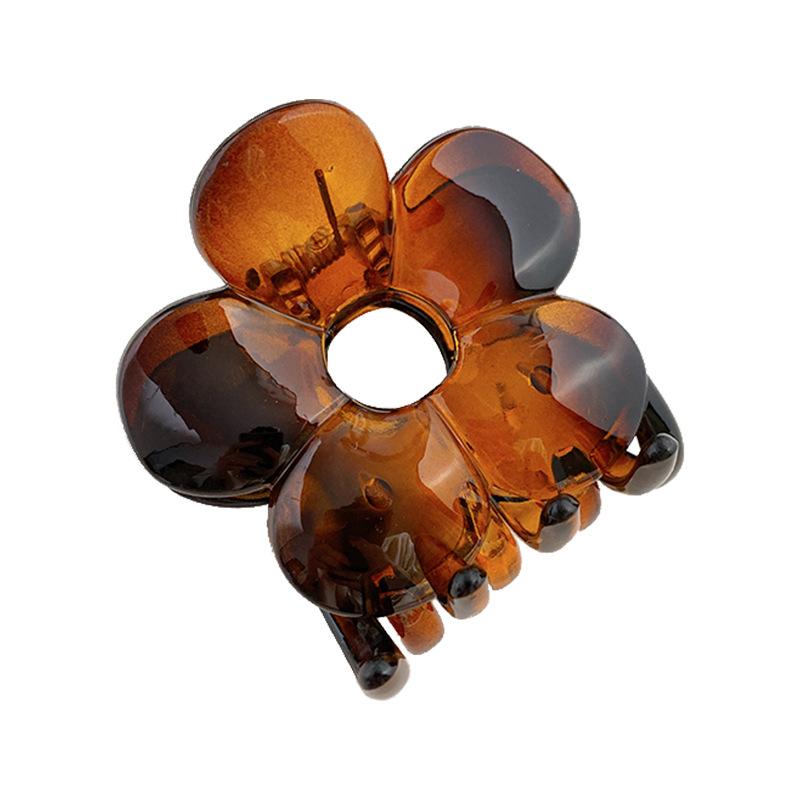 Floral Delightful Hair Clip In Vibrant Jelly Red And Amber For Chic And Styles Sweet