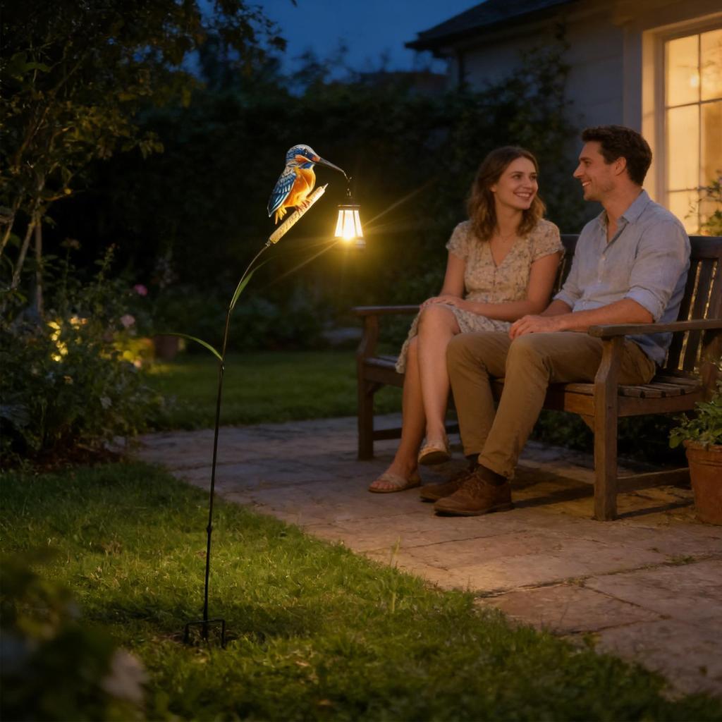 Solar Garden Statues Solar Powered Kingfisher Light Pathway Waterproof Lantern for Garden Yard Patio Backyard Porch Lawn Walkway
