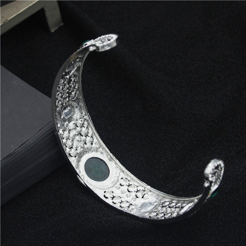 Royal Queen Green Opal Crystal Tiaras Wedding Crown Bridal Diadem for Princess Wedding Headdress Bride Hair Jewelry