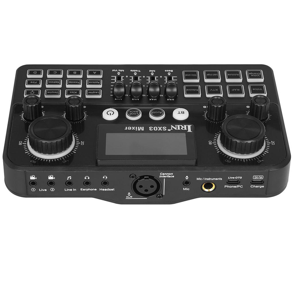 SX03 Live Sound Card Audio Mixer for Karaoke Broadcast KTV Singing Live Sound Mixer Podcast Equipment Bundle Sound Card Type-C