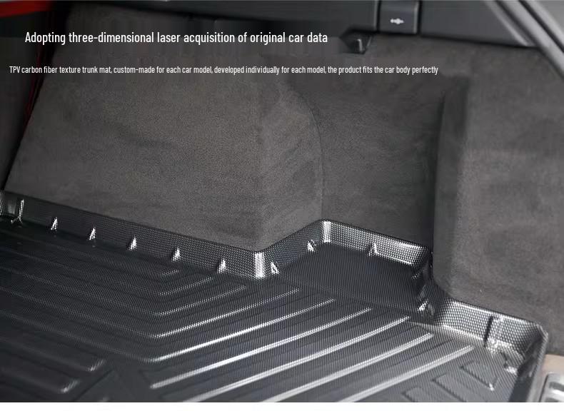 Hyundai SantaFe 2025 TPE Floor Mats & Carbon Fiber Texture Trunk Mat - Wear-Resistant