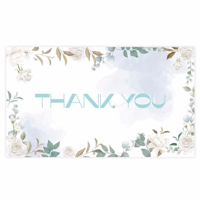 Black Thank You Greeting Cards, 50 Sheets/Pack