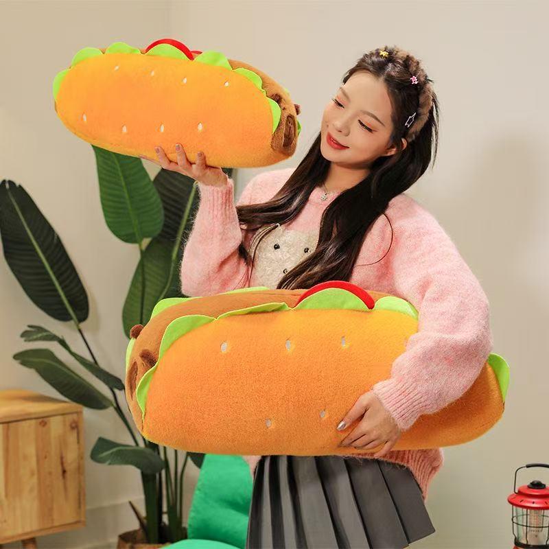 

Creative Long Capybara Hot Dog Pillow Plush Toy - Office Rest Back Cushion 50cm