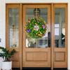 Artificial Eucalyptus Wreath Plastic Floral Wreath Eucalyptus Leave Wreath for All Season Welcome Sign Farmhouse Home Decor