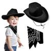 Childrens Western Styles Hat And Neck Scarf Combo Pretend Play Dressing Up Outfit Summer Sun Protection