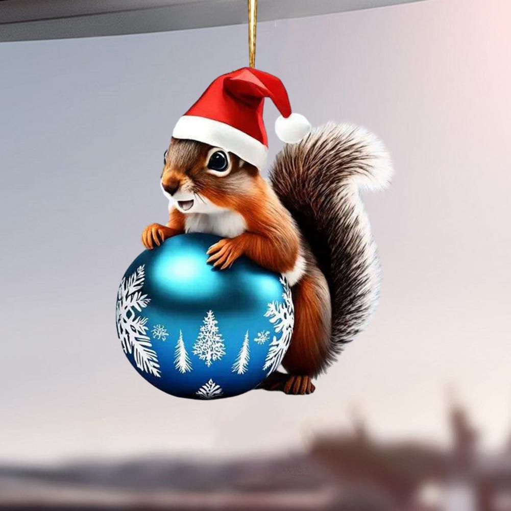 Niedlicher Hängeornament mit Eichhörnchen-Motiv, Autoanhänger mit Umhängeband, einfach aufzuhängen, vielseitiger Taschenanhänger, Schlüsselanhänger-Dekoration