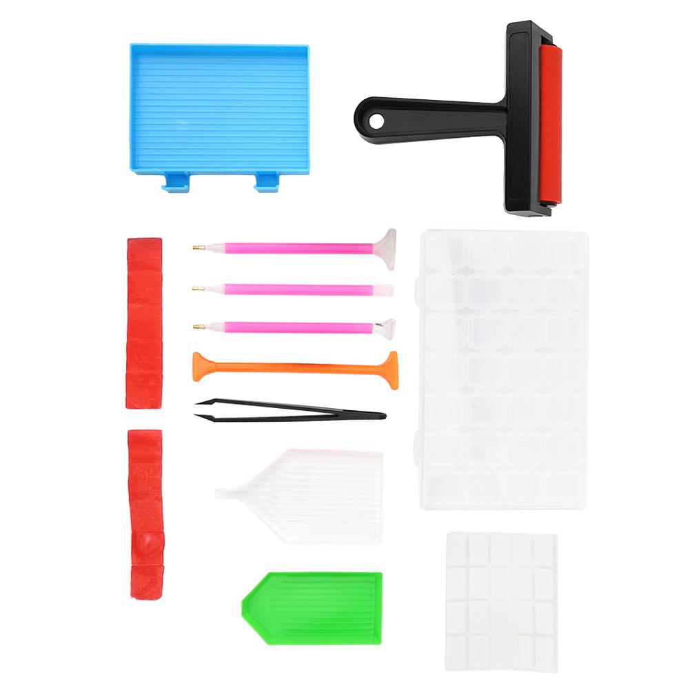 22Pcs Drill Painting Tool Kit DIY Accessories Set Roller Storage Box for Adult Kid DIY Use
