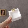 White Dollhouse Bathroom Sinks Golden Tap Miniature Dollhouse Sink  Dollhouse Accessories