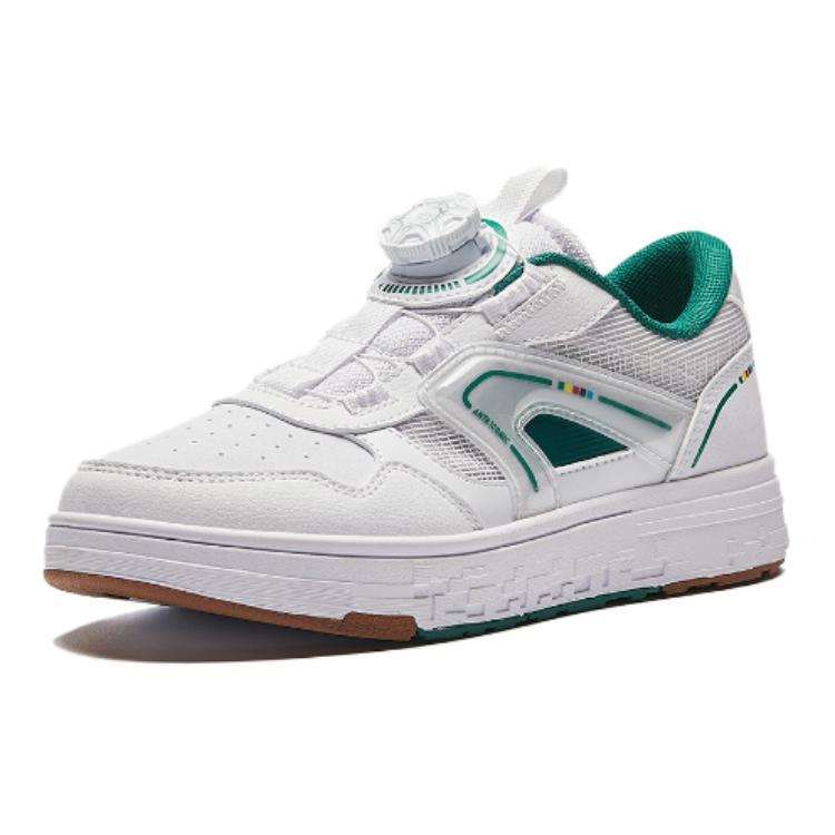 Anta Comfortable Non-Slip Durable Low-Top Kids Skate Shoes Kids Sneakers White Green 312428001-1