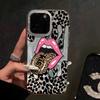 Large Tongue Leopard Print Phone Case for iPhone 17 16e 16 15 14 13 12 11 Pro Max X Xs XR 8 7 6s Air Plus Feather Texture Cover