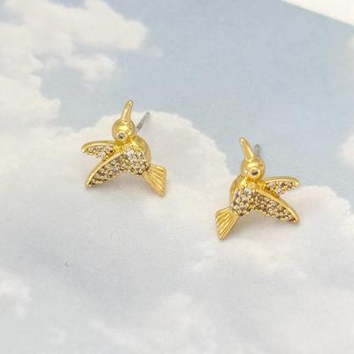 Summer Women'S Fashion Cute Bird Zircon Stud Earrings