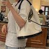 Korean niche canvas tote bag women's 2025 new commuter fashion handbag versatile shoulder underarm bag satchel