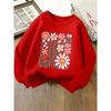 European Sizes Kids' Crewneck Sweatshirt - Floral Pattern with Pink And White, Sportswear And Casual Wear, Soft And Comfortable