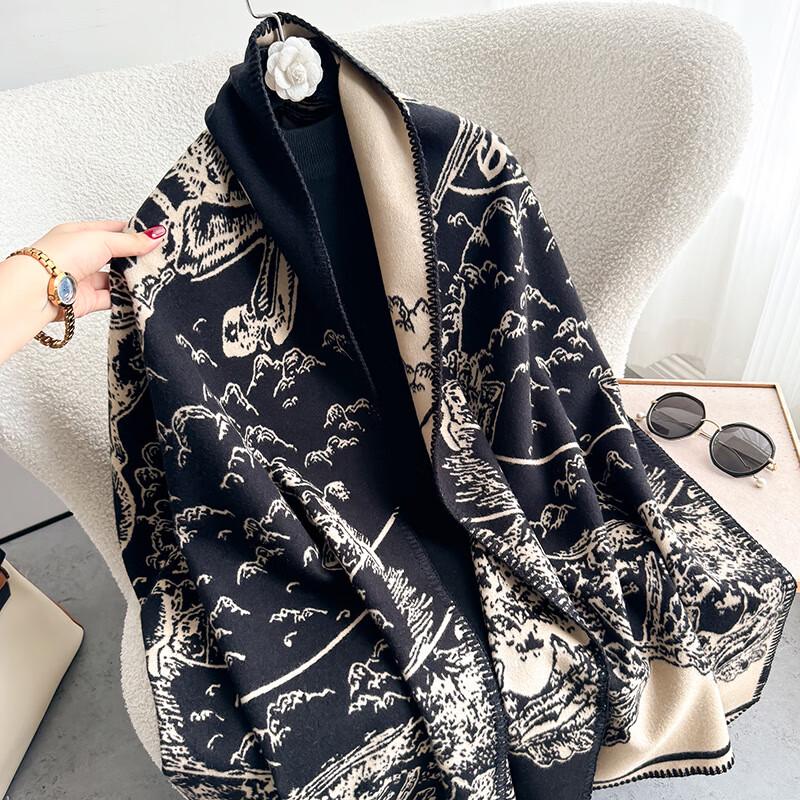 Liangsu Chinese Style Imitation Cashmere Scarf