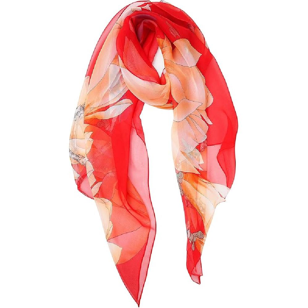 TWÓJ UŚMIECH Damski/Kobiecy Lekki Szal Szal z Mieszanki z Nadrukiem Kwiatowym/Jednokolorowy Na Sezon Wiosenno-Letni