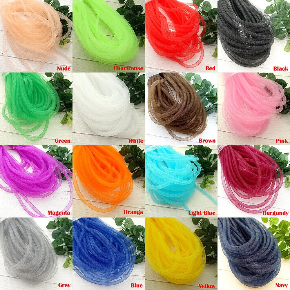 10M Mesh Tube Ribbon Tubing Hair Design Christmas Holiday Wreath Crafts Tubular Horsehair Crinoline Tube Crin net accessories