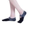 Anti-Odor Split-Toe Yoga Socks with Wide Straps, Gel Dots, and Five-Toe Design in Color-Blocked Combed Cotton