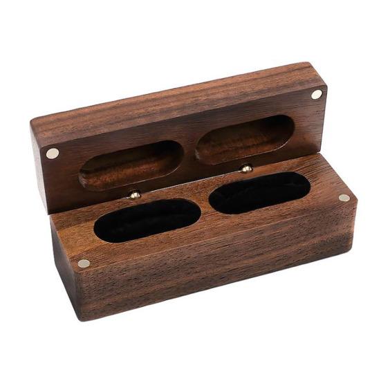 Scatola Porta Anelli In Legno Di Noce Con Incisione 'Always & Forever' – Regalo Per Fidanzamento E Matrimonio