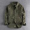 Men's Shirts Fashion Wash N-style Uniform Long-sleeved Shirt Men's Double Pockets Casual Youth Jacket Thin Coat