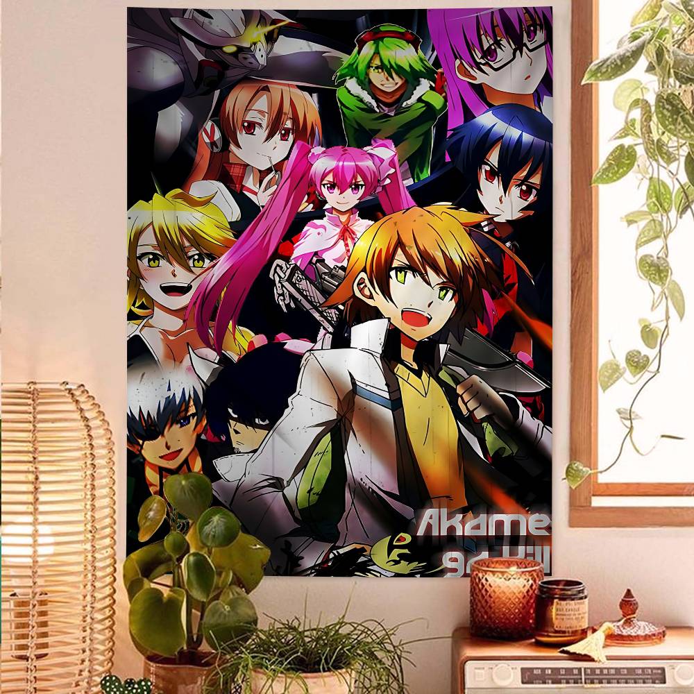 Japanese Anime Akame Ga KILL Anime Tapestry Hippie Flower Wall Carpets Dorm Decor Cheap Hippie Wall Hanging