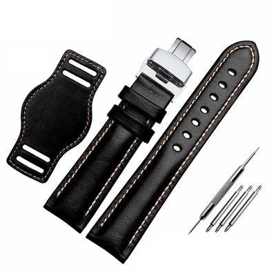 Die erste Schicht Rindsleder Echtes Lederarmband 18mm 20mm 21mm 22mm Uhrenarmband mattes Armband Mit mattem Weinarmbanduhrenband