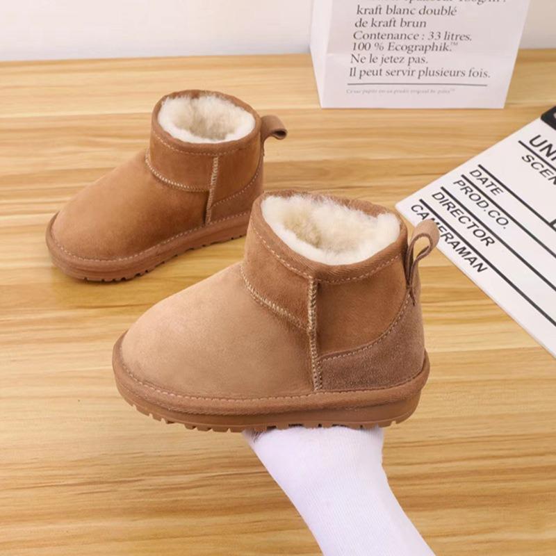 Children's Shearling Winter Boots: Thick Velvet-Lined Snow Boots for Boys & Girls