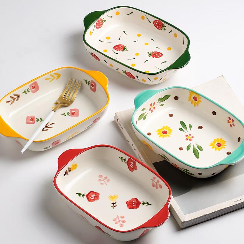 Plat à four en céramique à double poignée Naijiang