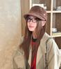 Retro old suede flat top equestrian hat women's autumn and winter British beret fashion casual face peaked cap