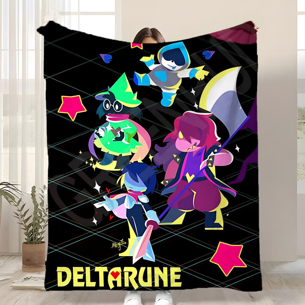Game Deltarune Throw Kid-Friendly Flannel Throw Blanket Soft Warm Anti-Static Washable All Season 75x90cm