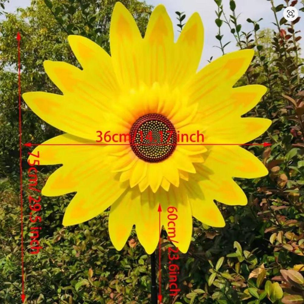 Multistyles Rotating Sunflower PVC Garden Yard Wind Spinner  Outdoor Party Picnic Decor