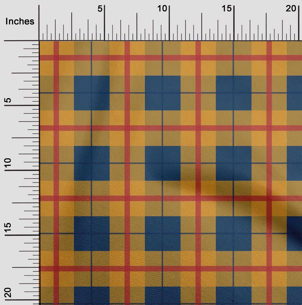 oneOone Cotton Flex Black Fabric Madras Check Dress Material Fabric Print Fabric By The Yard 40 Inch