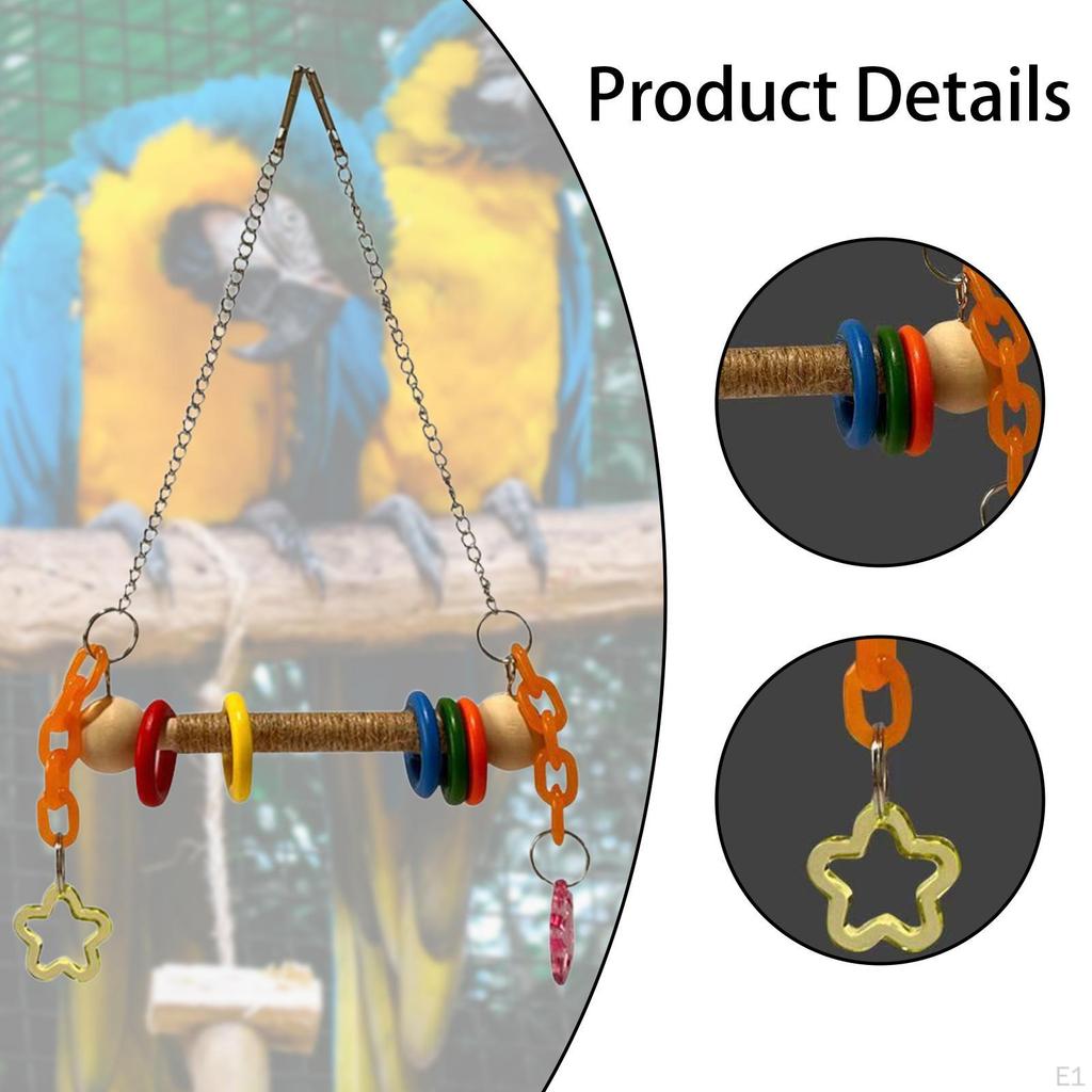 Bird Swing Toy,Parrot Perch Climbing Hanging Chewing Stand for Budgie,Small to