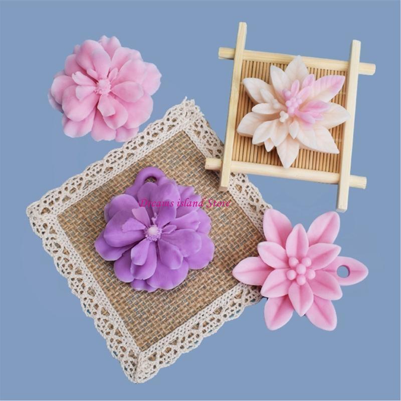 Lotus Camellia Decoration Silicone Mold Epoxy Resin DIY Ornaments Making HX6C