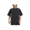 Adidas Fustl Woven Color Block Design Sports Casual Fashion Versatile Short Sleeve T-Shirt Men Tops Black JI8729