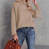 New Autumn and Winter Knitted Sweater, Solid Color High-neck Casual Loose Sweater Pullover