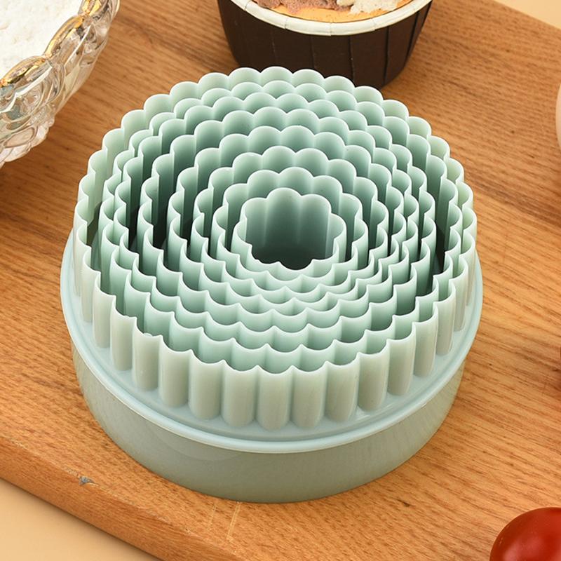 8pcs Round Cookie Moulds Food-grade Plastic Biscuit Cutters Dumpling Skin Mold DIY Baking Tool Kitchen Supply for Desserts