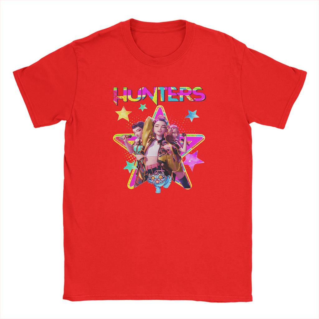 Huntrix Mädchen Kpop Dämonenjäger Baumwoll T-Shirt Für Männer Sommer Vintage T-Shirts O-Ausschnitt Hip Hop Tees Übergröße Druck Kleidung