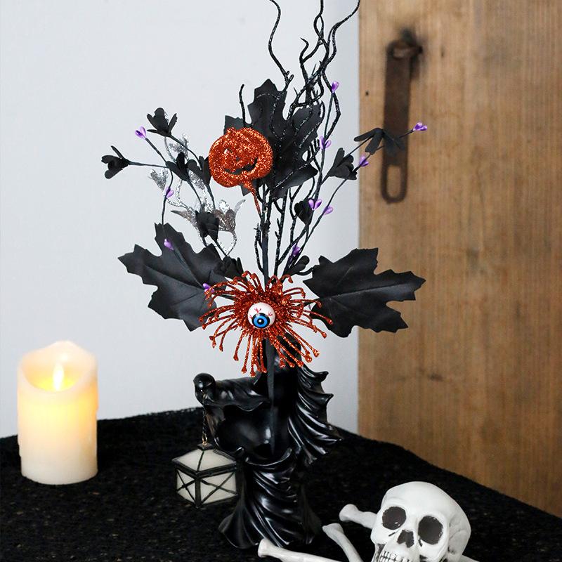 Halloween Decorations, Ins, Horror, Pumpkin, Maple Leaves, Eyeballs, Flower Branches, Home Party Ornaments, Party Decorations