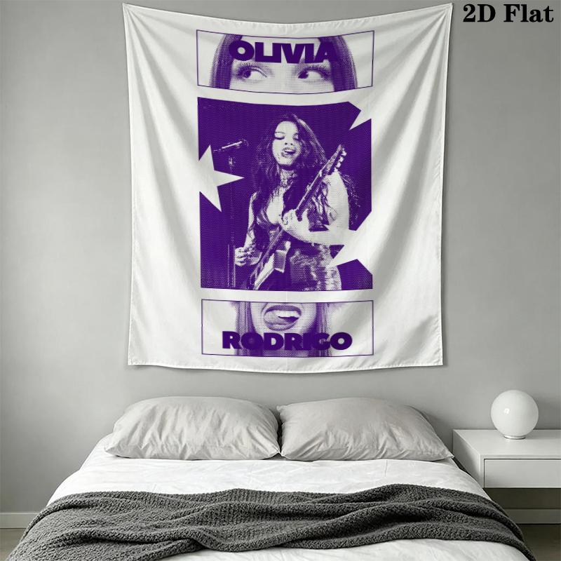 Olivia Isabel Rodrigo Wall Tapestry Aesthetic Wall Hanging Printed Fabric Blanket Decorative Tapestries for Bedroom Living Room Home Decor