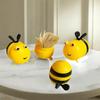 2Pcs Cartoon Design Bee Shape Toothpick Box Plastic Cute Little Bee Toothpick Jar Moisture-proof Portable
