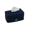 Creative Retro Striped Tissue Box Living Room Home Storage Box Room Desktop Decoration Tissue Box, Fabric Tissue Storage Bag New