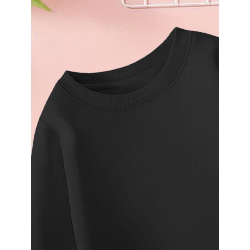 A Stylish Long-Sleeve Round-Neck Sweatshirt for Girls Featuring A Cartoon Peach Bear Print, Suitable for Outdoor Sports and Comfortable