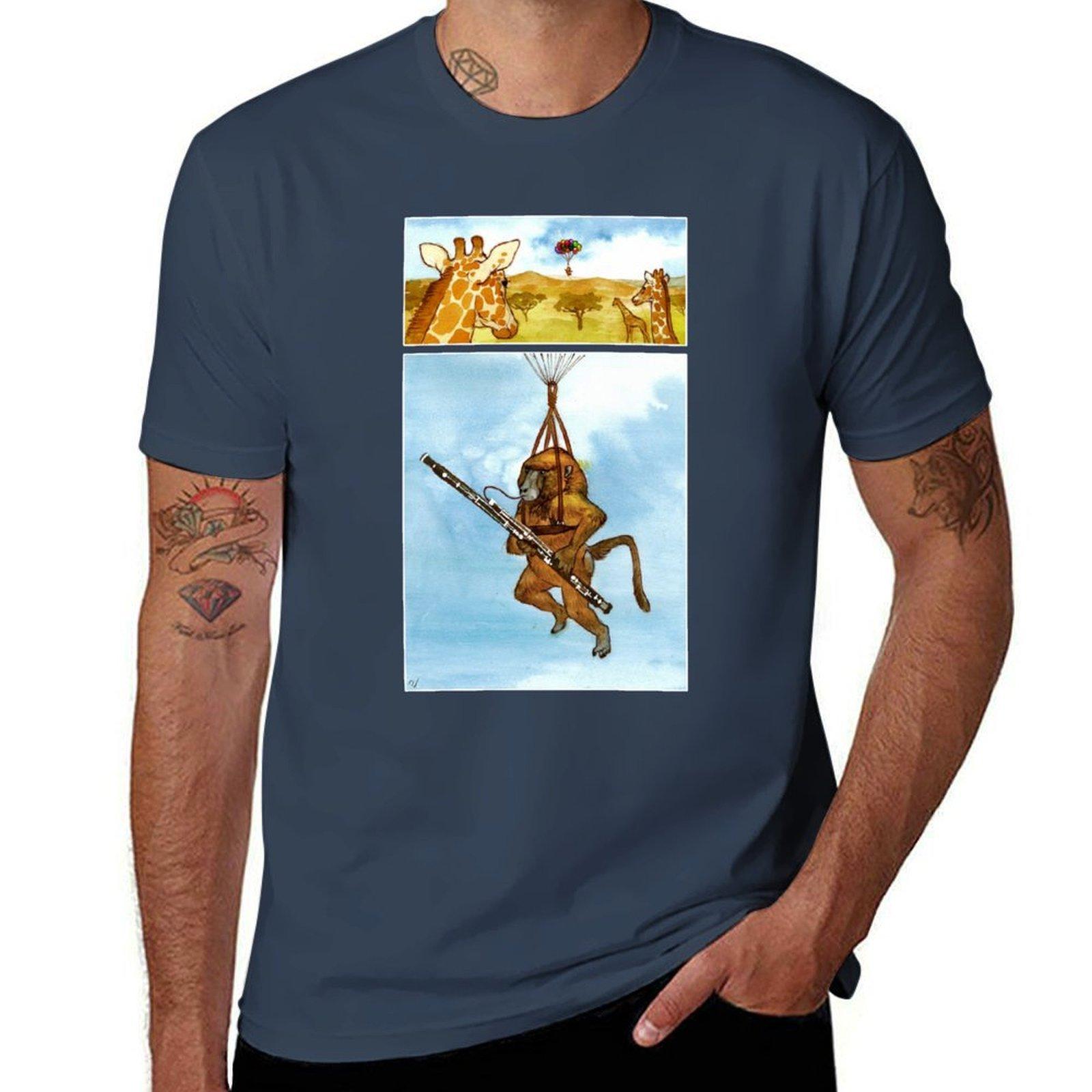 A Baboon Plays Bassoon From Balloons Tshirt Regular Fit Plain Tee Shirt S