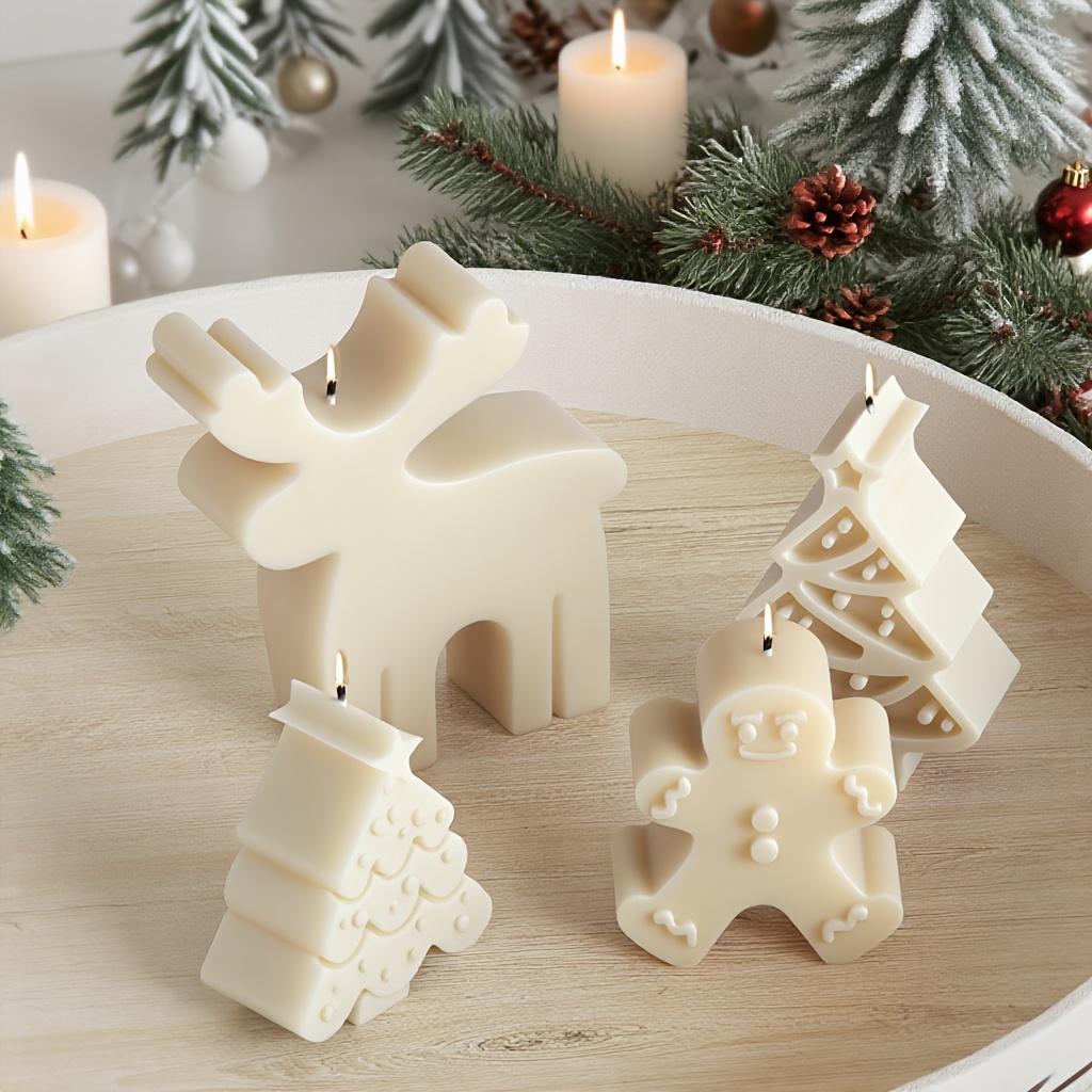6pcs Christmas-Themed Silicone Candle Molds Set: Reusable, Soft & Easy-to-Release DIY Craft Molds for Aromatherapy Candles